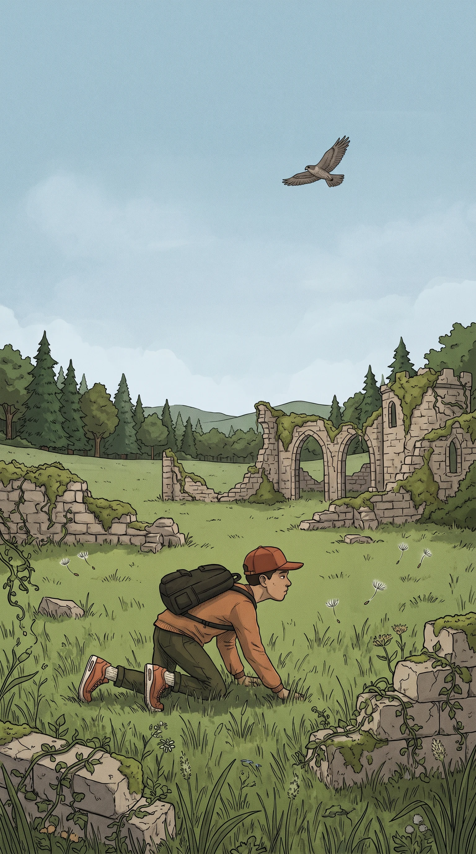 Castle ruins, crawling through the past